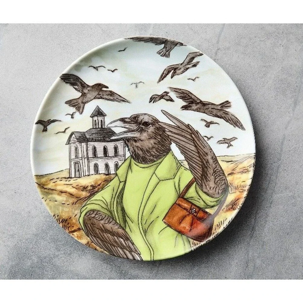 West Elm Rachel Kozlowski Dapper Animal Halloween Plate Set of 5 NEW